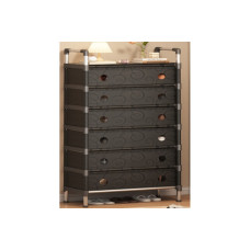 Ефективна захистна полиця для взуття SLXJ 6207H: чорна багатоярусна конструкція з металу та пластику.